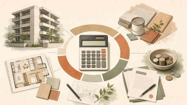 中古マンション購入とリノベーションの総費用を表したイラスト